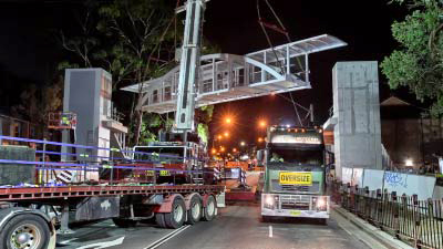 Overnight time-lapse of the Beecroft Pedestrian Overpass bridge lift
