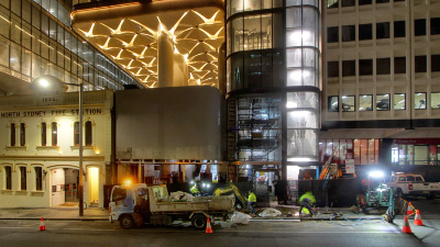 Walker Street construction view