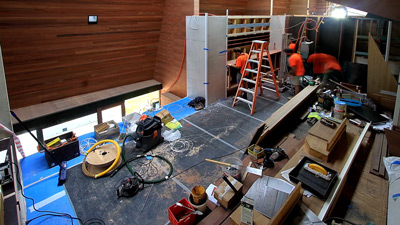 Kitchen installation underway inside the Pirramimma residence