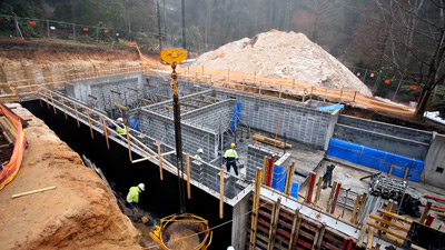 Basement construction underway at the Pirramimma residence