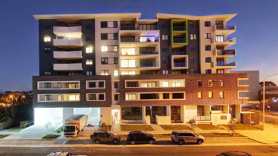 Medium density apartments in beautiful evening light.