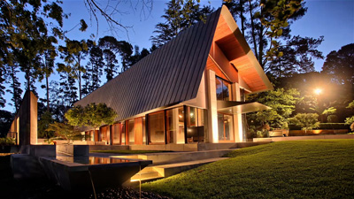 Boutique house in beautiful evening light.