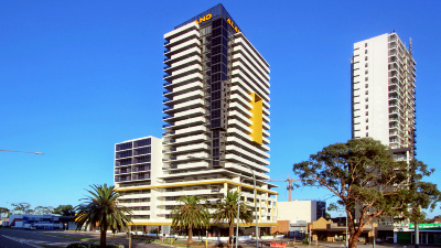 Completed residential high-rise building in Liverpool Sydney
