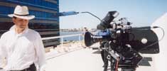 Graeme Beck with his Hybrid 16mm Video camera