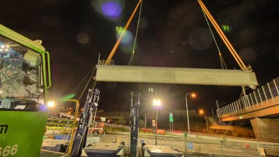 Construction of M2 freeway bridge.