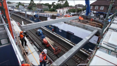 Railway bridge under construction.