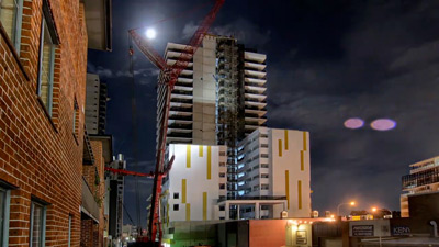 Residential high-rise construction progress in Liverpool