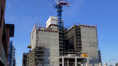 High-rise construction progress in Liverpool Sydney