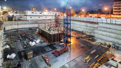 Building site in beautiful evening light.
